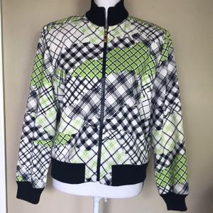 St John Marie Grey Sport Blue Green Jacket sz M